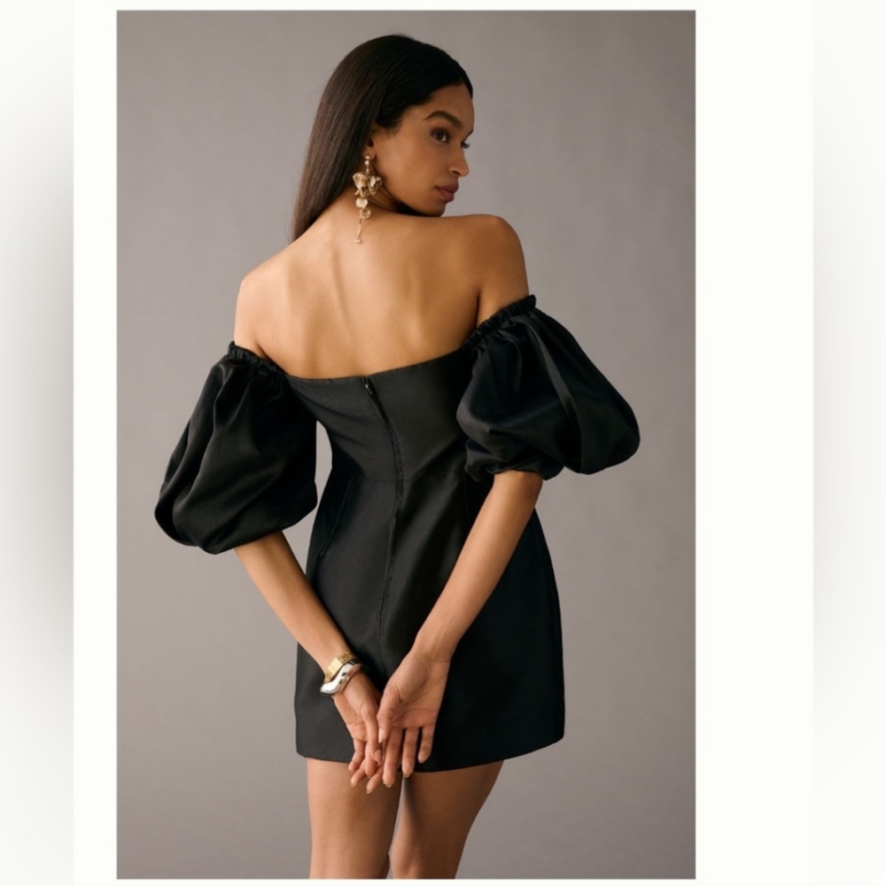 Anthropologie Audette Off The Shoulder Puff Sleeve Mini Dress - Picture 4 of 11